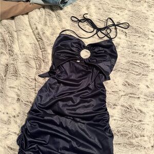 Lucy in the Sky Midnight Blue Halter Dress